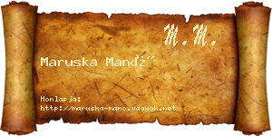 Maruska Manó névjegykártya
